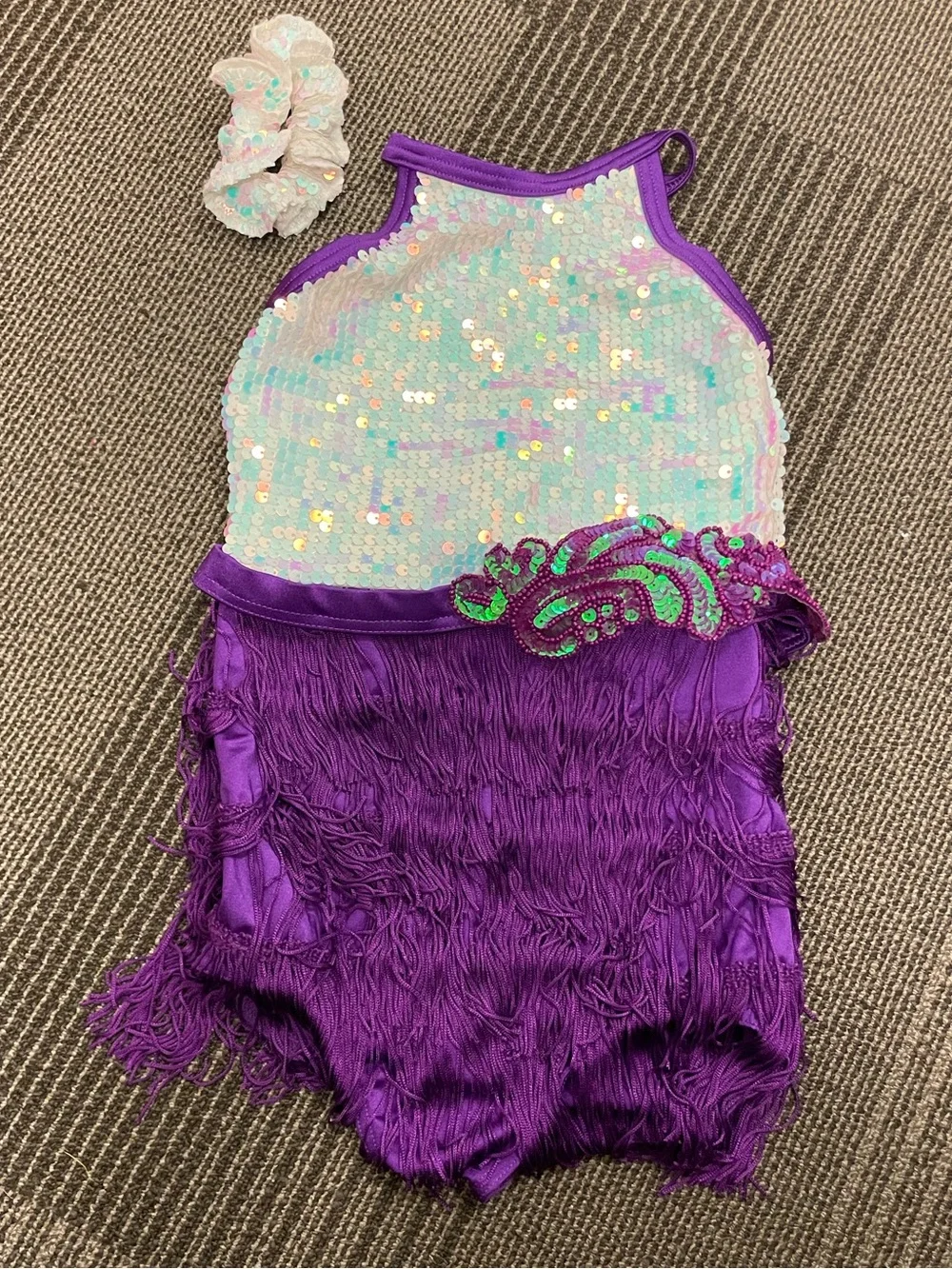Weissman Purple Fringe Dance Costume